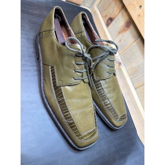 Giorgio Brutini Private Collection Leather Dress Shoes Olive Lizard Size 8.5 main image 11